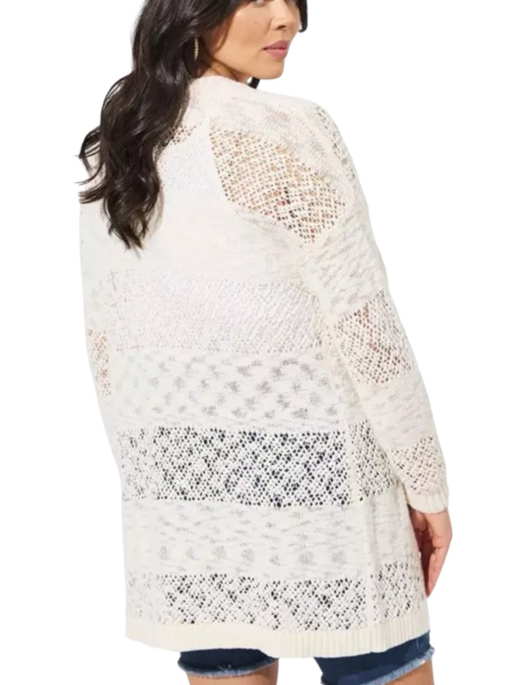 Torrid Cream Open Stitch Cardigan